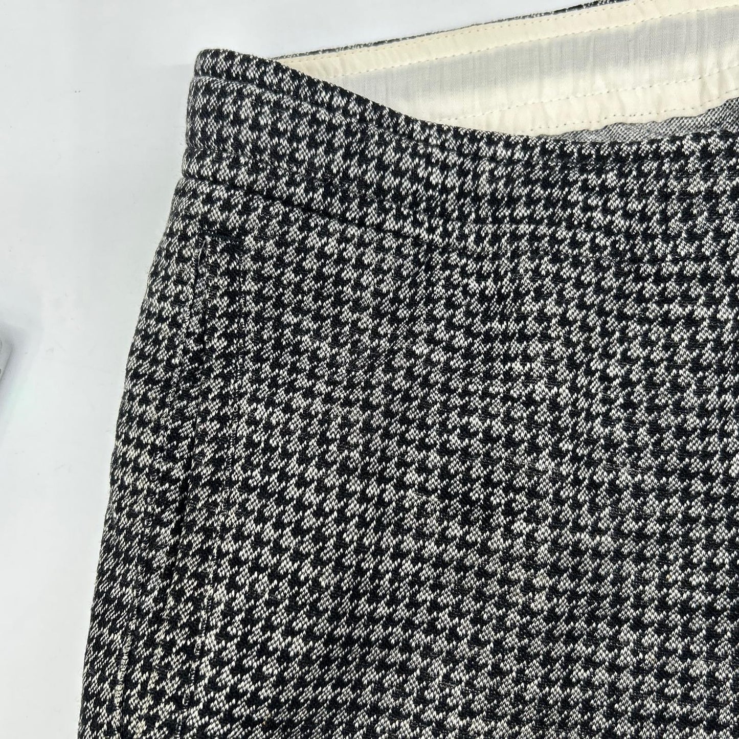 Z Zegna Black Gray Houndstooth Wool Pants Size 48