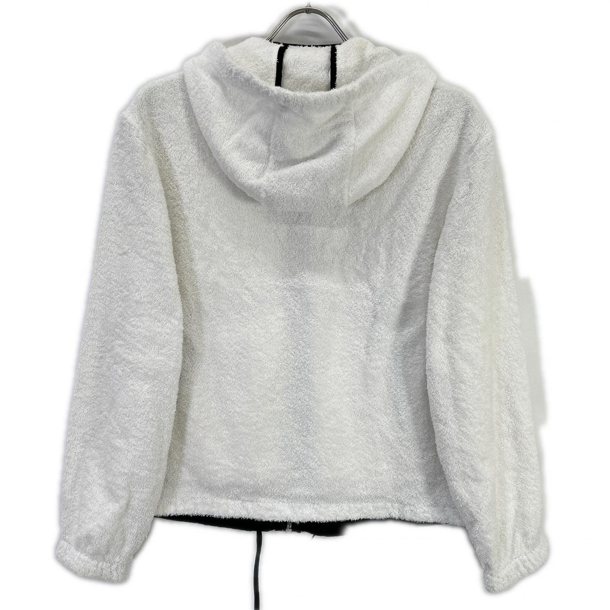 PRADA 21 Triangle Logo Pile Hoodie White/Black Size 38