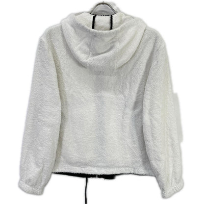 PRADA 21 Triangle Logo Pile Hoodie White/Black Size 38