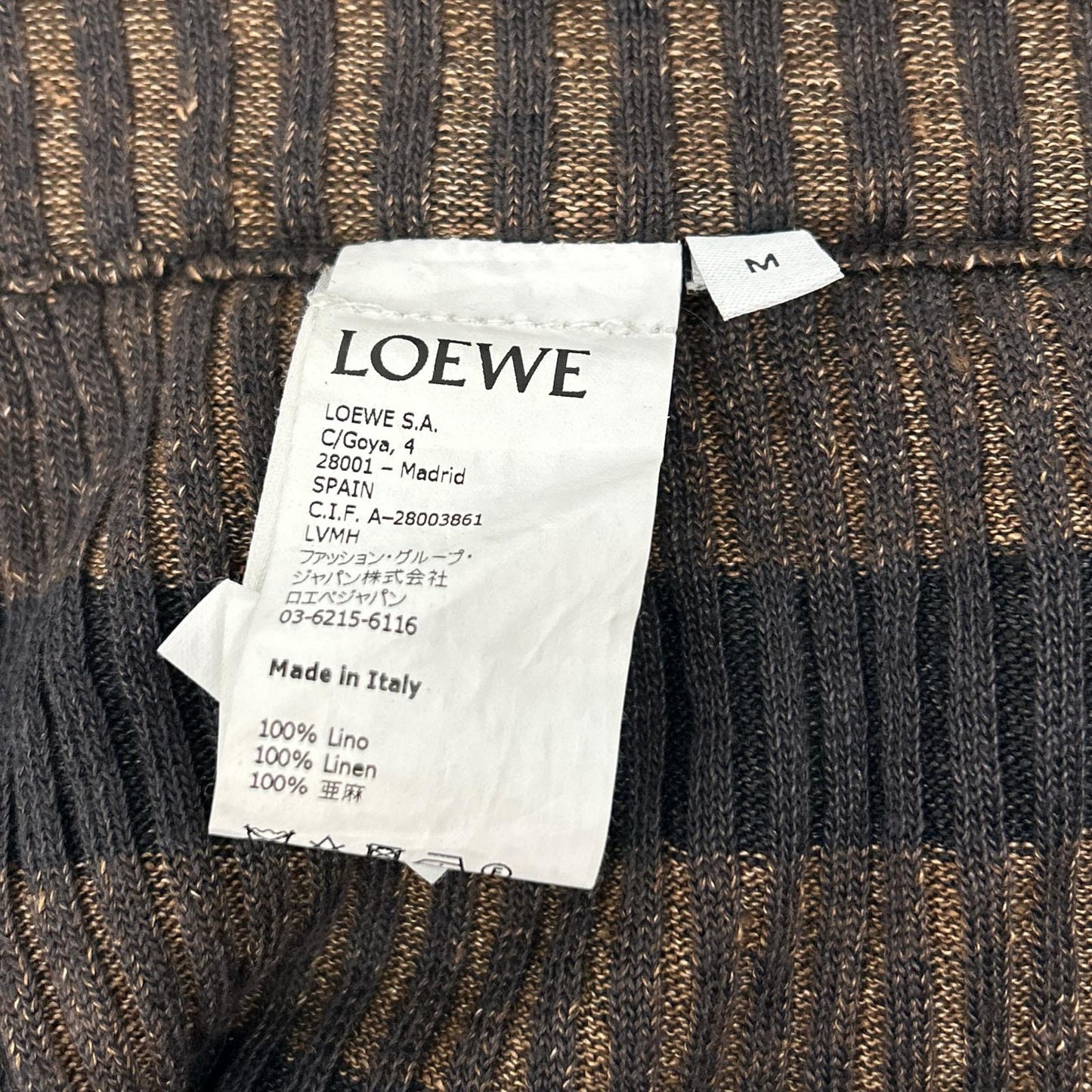 LOEWE Linen Striped Drawstring Easy Pants Size M