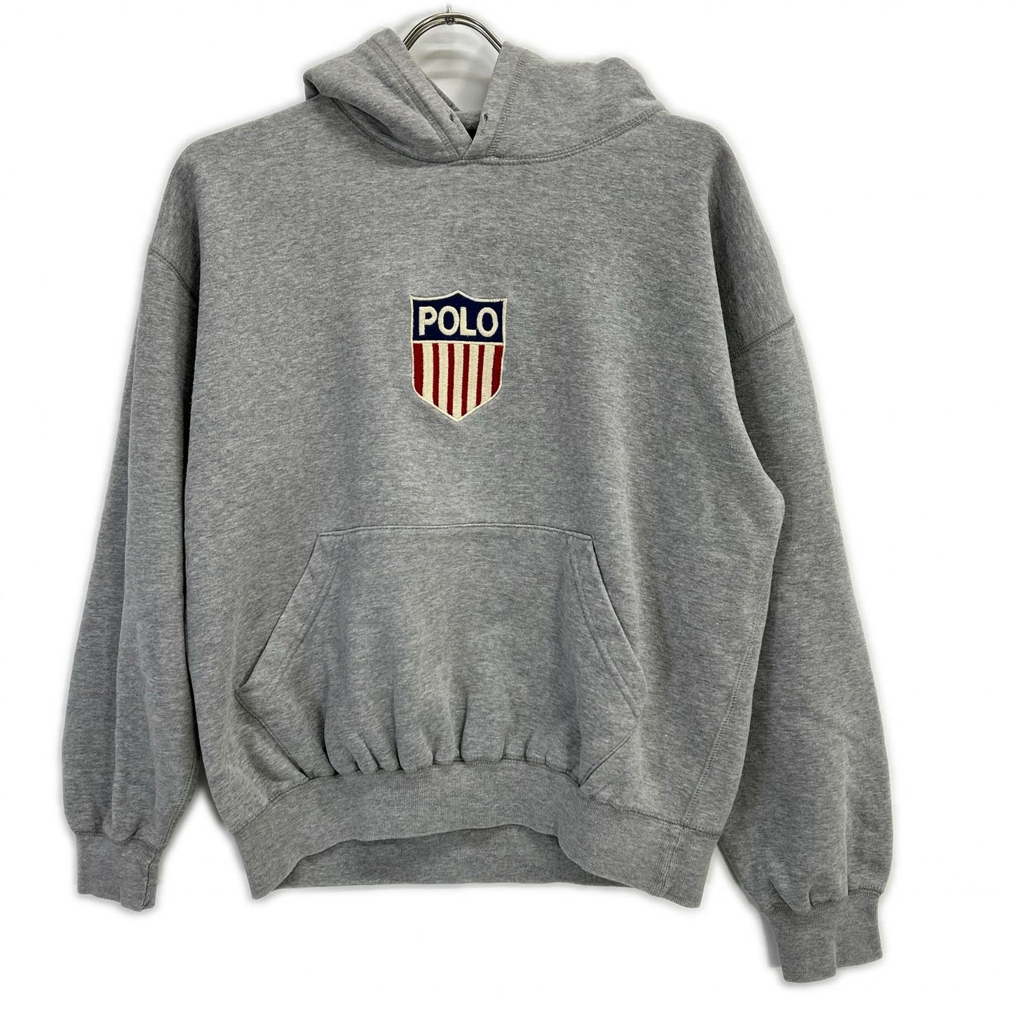 POLObyRalphLauren 90s Gray Logo Hoodie Size M