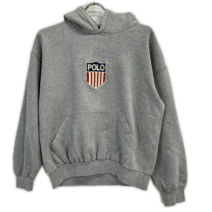 POLObyRalphLauren 90s Gray Logo Hoodie Size M