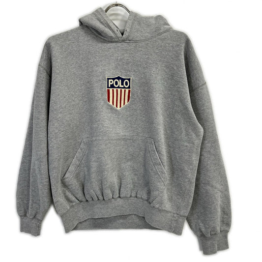 POLObyRalphLauren 90s Gray Logo Hoodie Size M