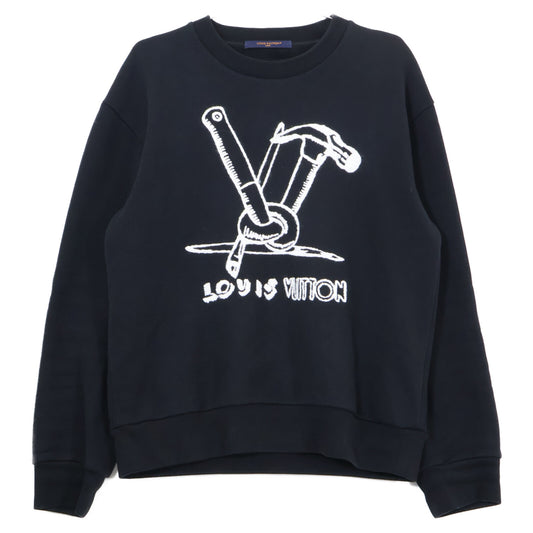 LOUIS VUITTON 23' Logo Graphic Sweatshirt Black Size S