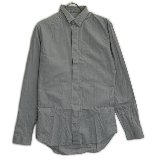 Dior HOMME Gray Cotton CD Embroidered Dress Shirt Size 38