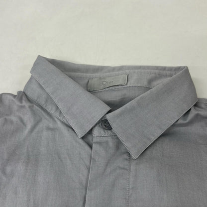 Dior HOMME Gray Cotton CD Embroidered Dress Shirt Size 38