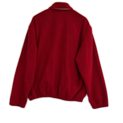 POLO RALPH LAUREN 90s Red Fleece Polo Jacket Size M