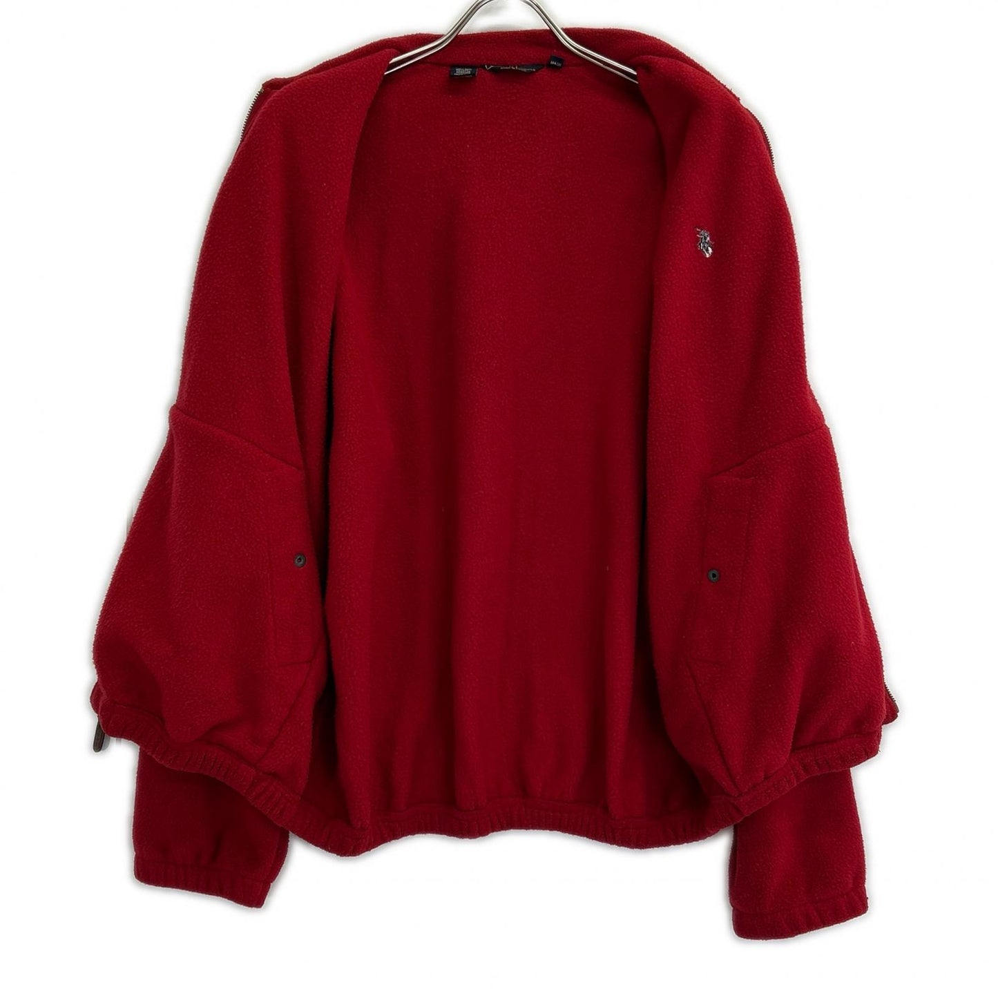 POLO RALPH LAUREN 90s Red Fleece Polo Jacket Size M