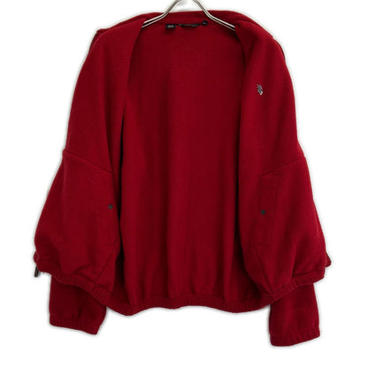 POLO RALPH LAUREN 90s Red Fleece Polo Jacket Size M
