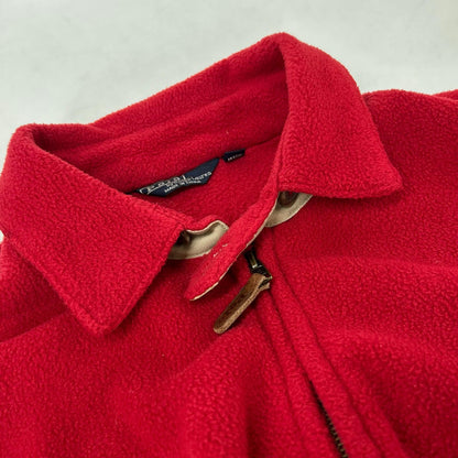 POLO RALPH LAUREN 90s Red Fleece Polo Jacket Size M