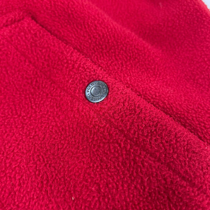POLO RALPH LAUREN 90s Red Fleece Polo Jacket Size M