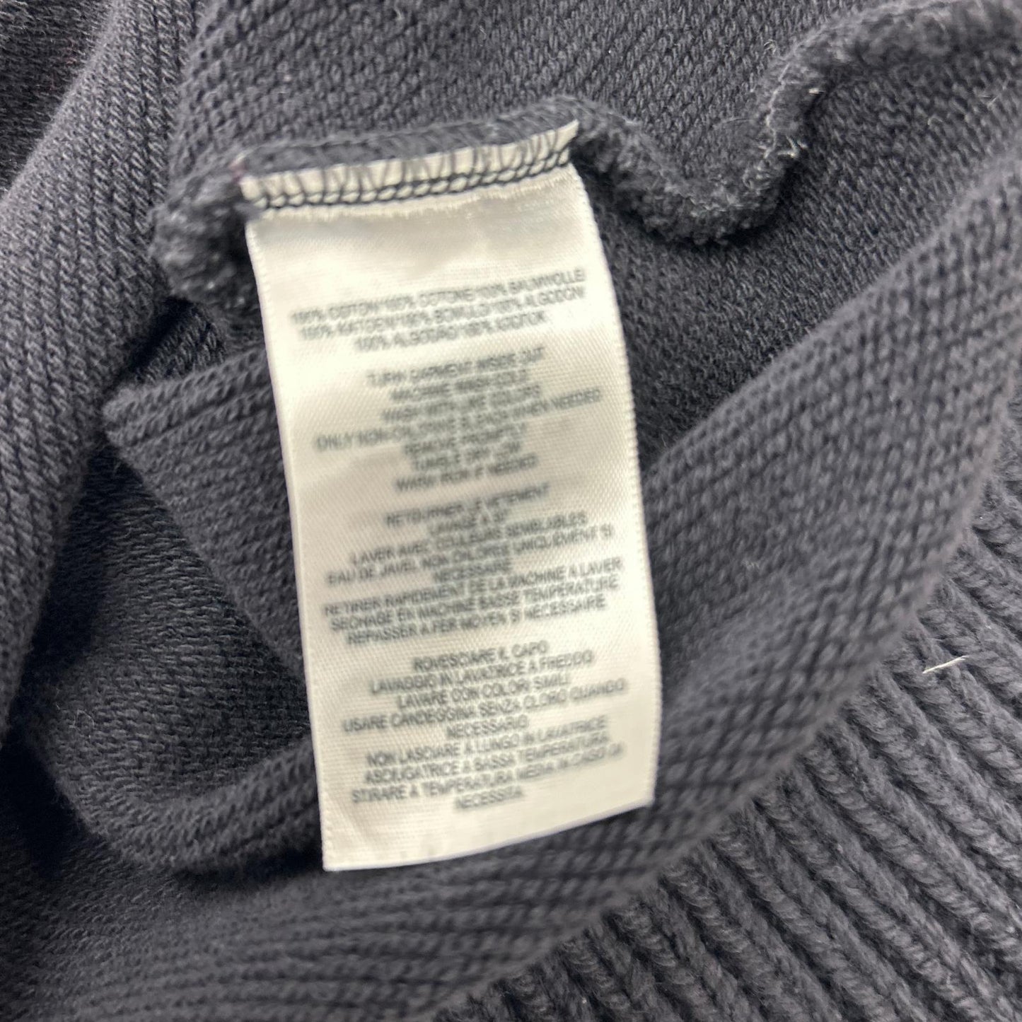 RRL Navy Cotton Shawl Collar Sweatshirt Size L