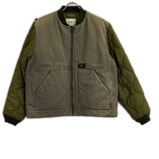 W)TAPS Khaki Cotton Quilted Duck Bomber Jacket Size 1
