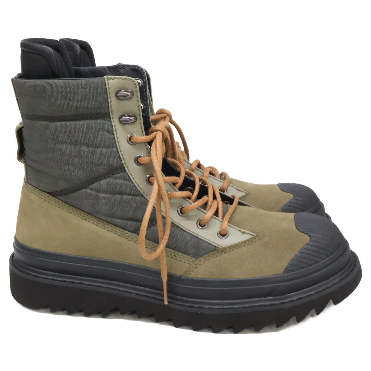 DIESEL H-SHIROKI HB Suede Lace-Up Boots Green Size 28.5
