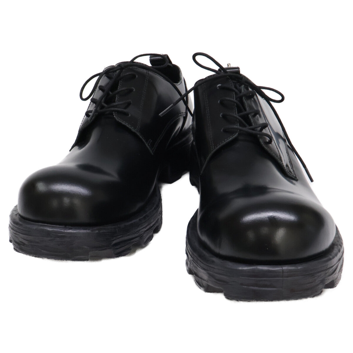 DIESEL D-HAMMER SH Leather Lace-Up Shoes Black Size 28.5