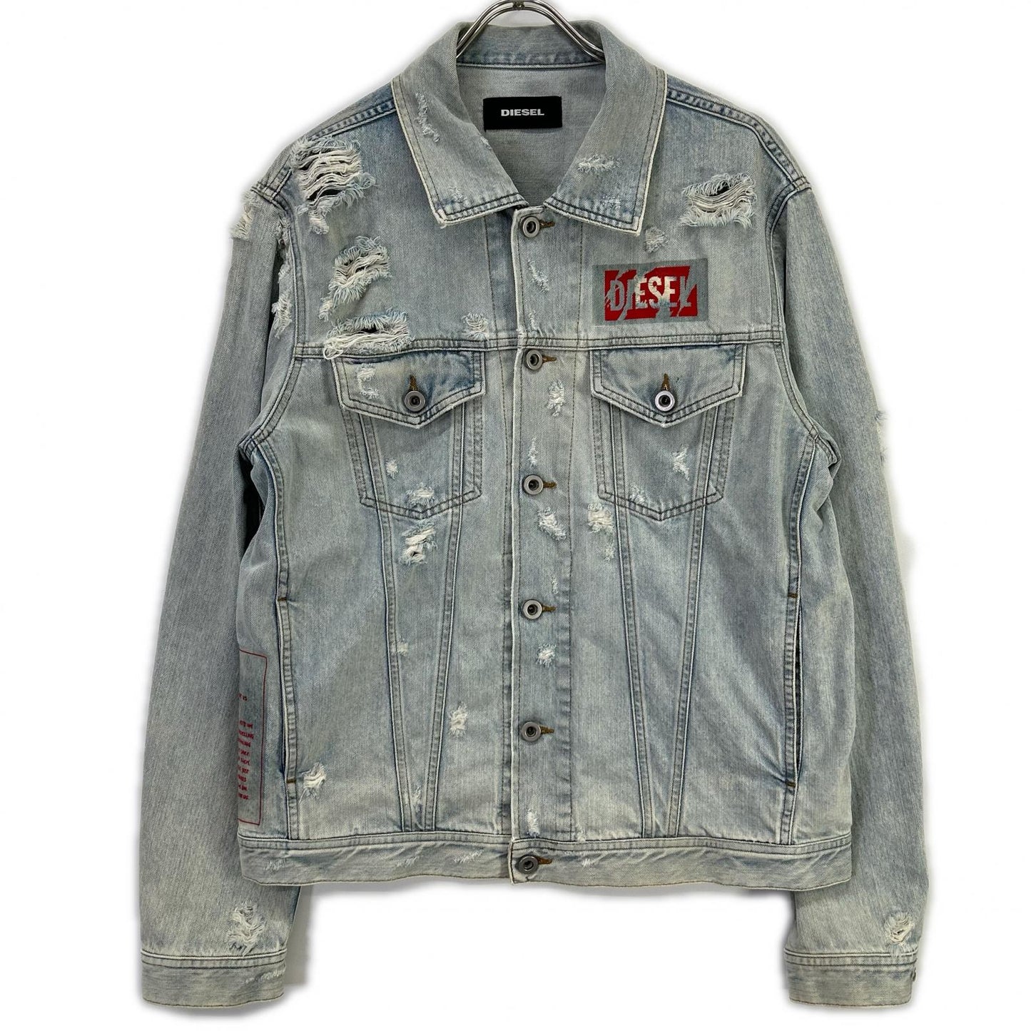 DIESEL Distressed Indigo Denim Jacket Size L