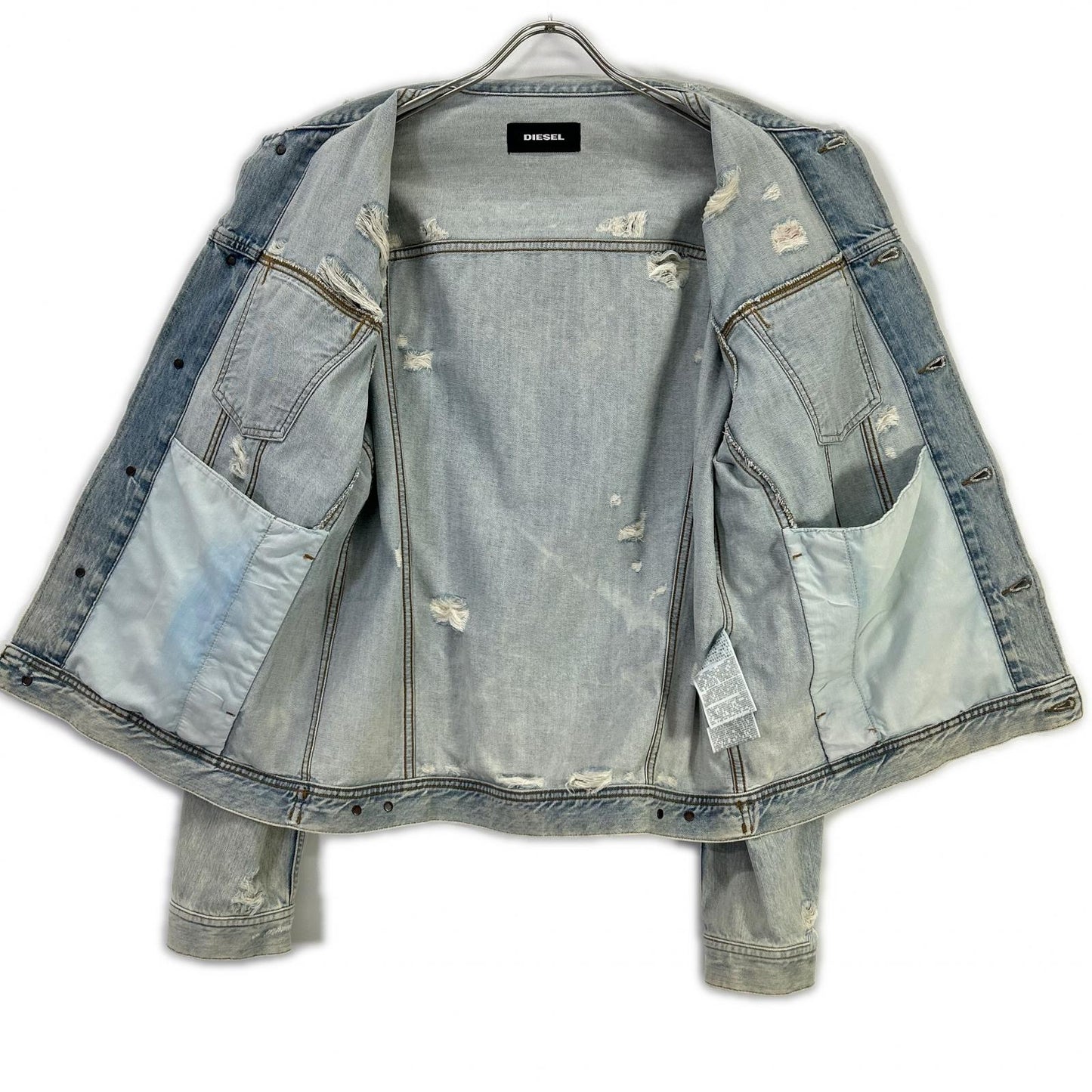 DIESEL Distressed Indigo Denim Jacket Size L