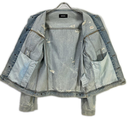 DIESEL Distressed Indigo Denim Jacket Size L