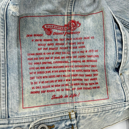 DIESEL Distressed Indigo Denim Jacket Size L