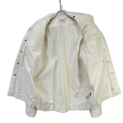 DIESEL Distressed White Denim Jacket Size L
