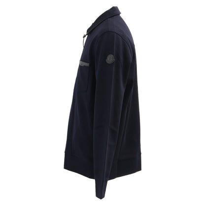 MONCLER FELPA CON ZIP Cotton Half-Zip Sweatshirt Navy Size M