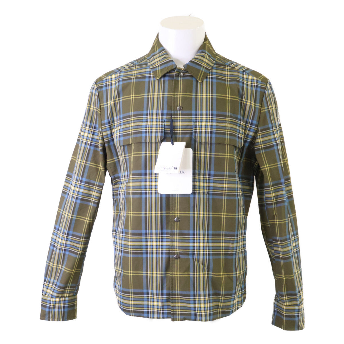 MONCLER CAMICIA Zip Nylon Shirt Jacket Blue Green Size S