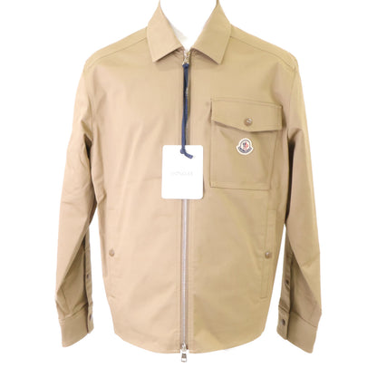 MONCLER 25 CAMICIA Gabardine Zip-Up Jacket Beige Size M