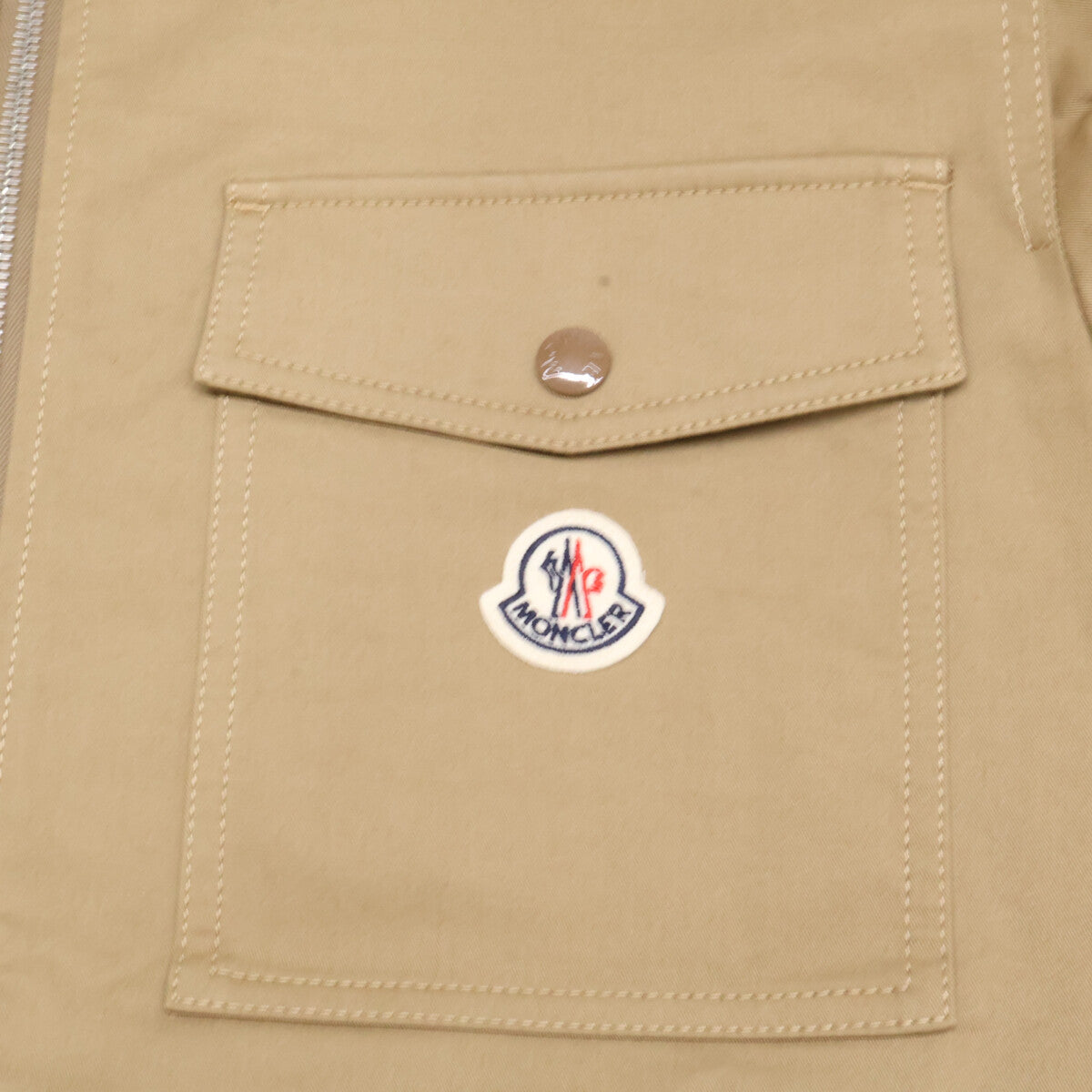 MONCLER 25 CAMICIA Gabardine Zip-Up Jacket Beige Size M
