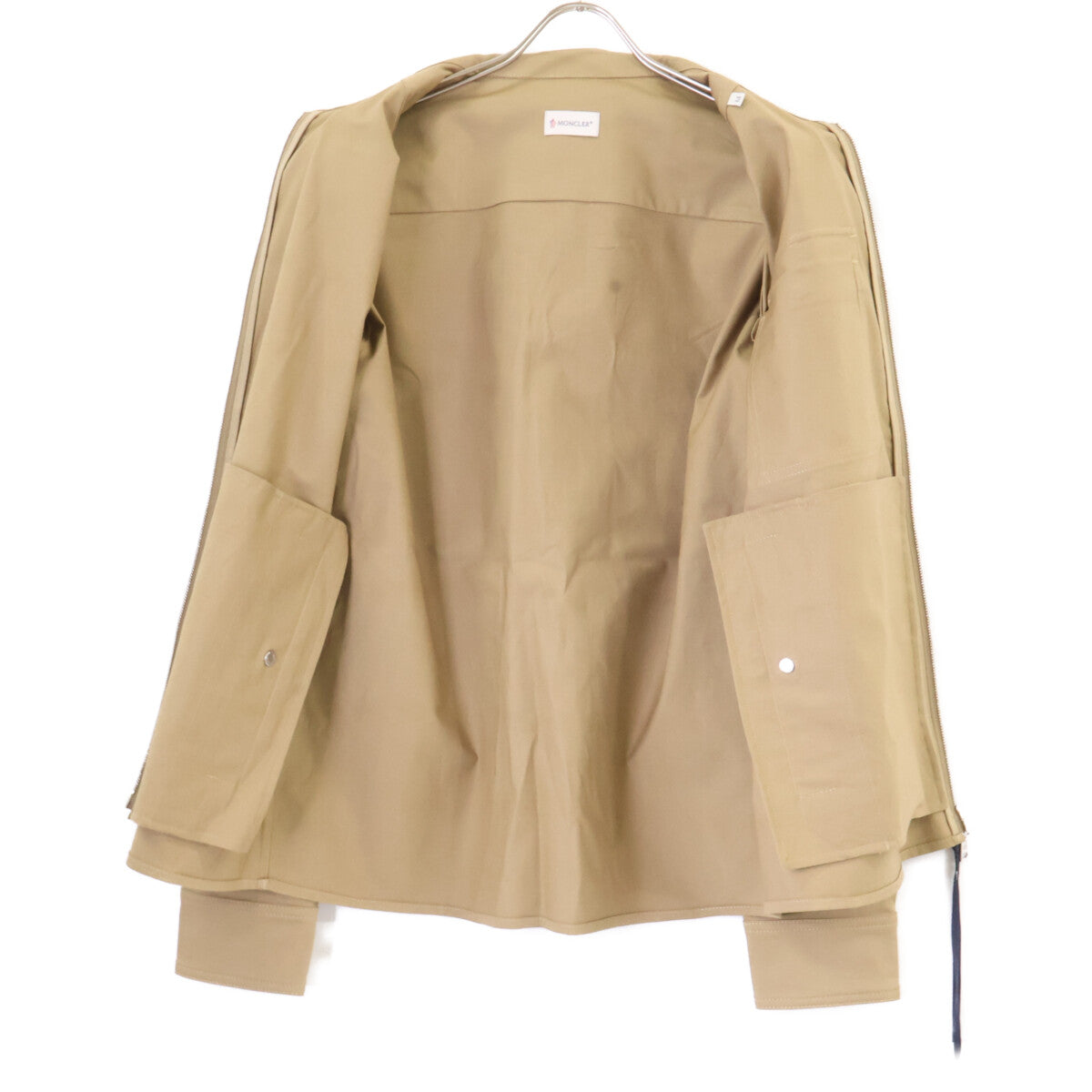 MONCLER 25 CAMICIA Gabardine Zip-Up Jacket Beige Size M