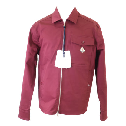 MONCLER 25 CAMICIA Gabardine Zip-Up Jacket Bordeaux Size M