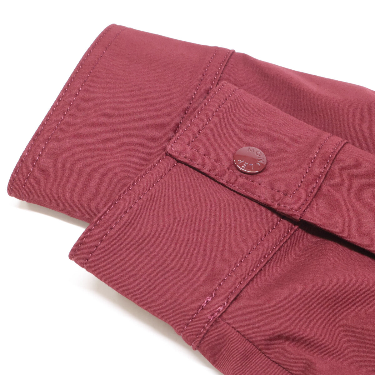 MONCLER 25 CAMICIA Gabardine Zip-Up Jacket Bordeaux Size M