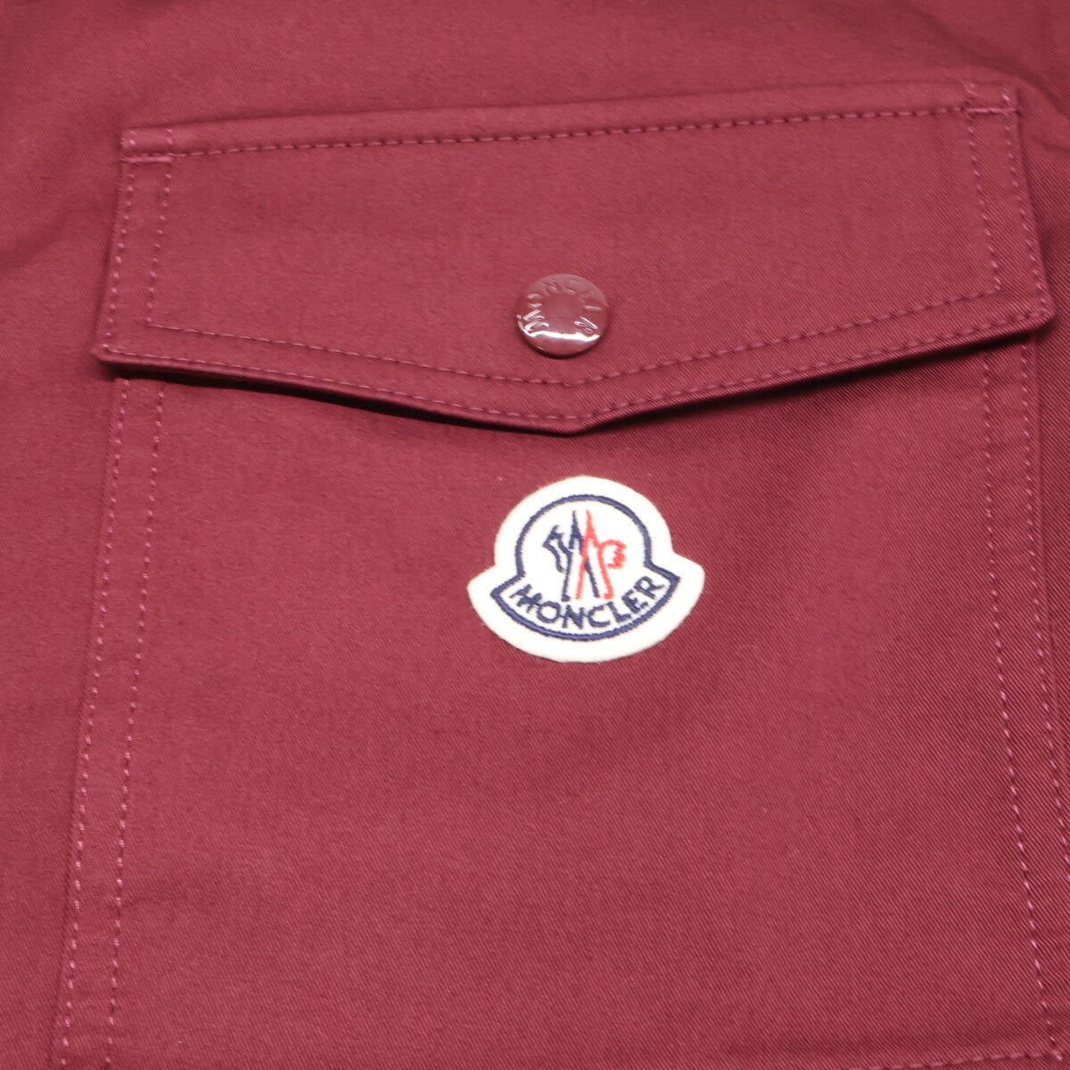 MONCLER 25 CAMICIA Gabardine Zip-Up Jacket Bordeaux Size M