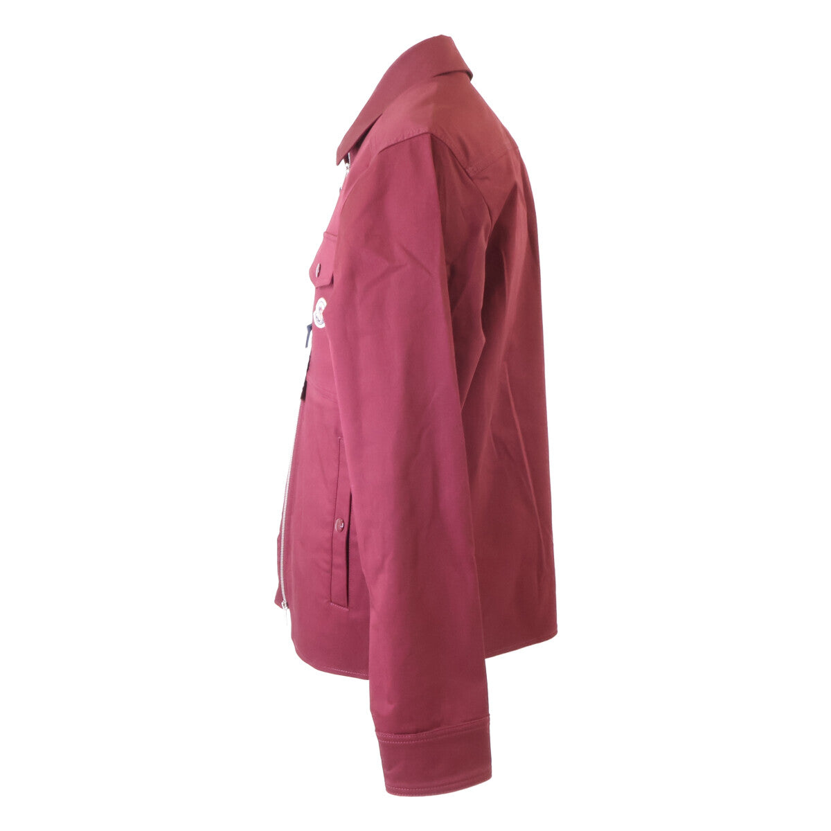 MONCLER 25 CAMICIA Gabardine Zip-Up Jacket Bordeaux Size M