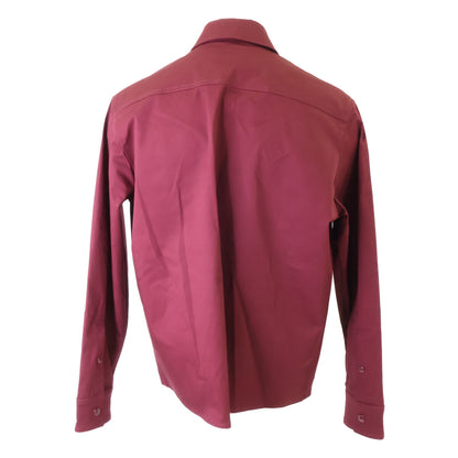 MONCLER 25 CAMICIA Gabardine Zip-Up Jacket Bordeaux Size M