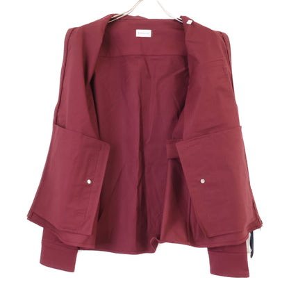 MONCLER 25 CAMICIA Gabardine Zip-Up Jacket Bordeaux Size M