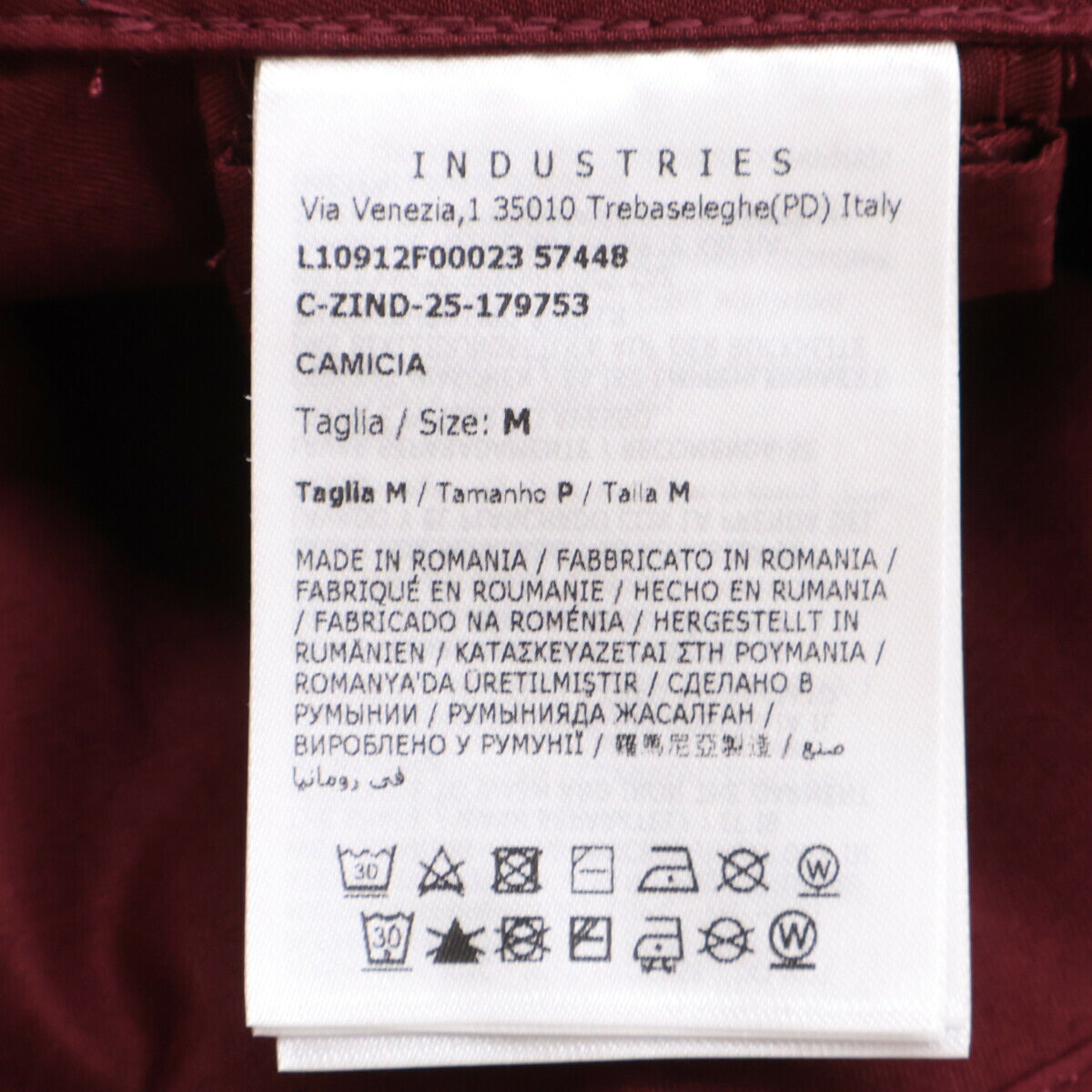 MONCLER 25 CAMICIA Gabardine Zip-Up Jacket Bordeaux Size M