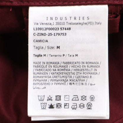 MONCLER 25 CAMICIA Gabardine Zip-Up Jacket Bordeaux Size M