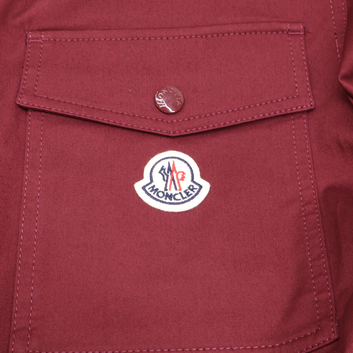 MONCLER Bordeaux CAMICIA Gabardine Zip Jacket Size S