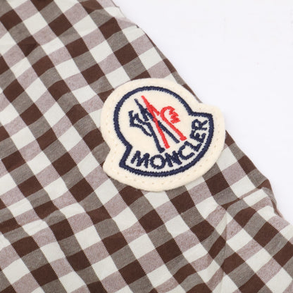 MONCLER CAMICIA Gingham Check Zip Shirt Jacket Brown Size S