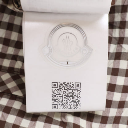 MONCLER CAMICIA Gingham Check Zip Shirt Jacket Brown Size S