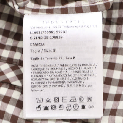MONCLER CAMICIA Gingham Check Zip Shirt Jacket Brown Size S