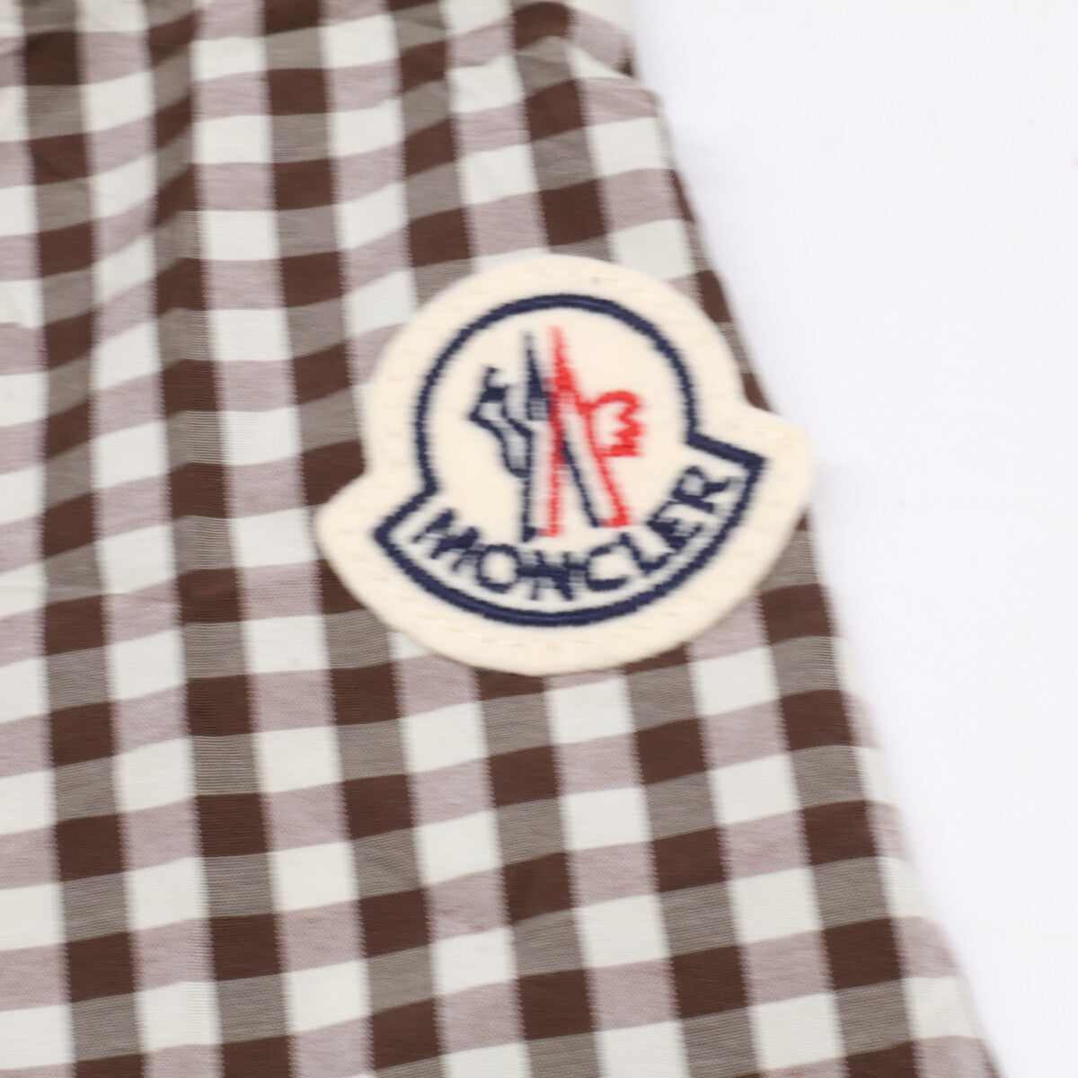 MONCLER Gingham Check Zip Shirt Jacket Brown Size M