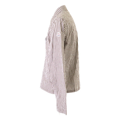 MONCLER Gingham Check Zip Shirt Jacket Brown Size M