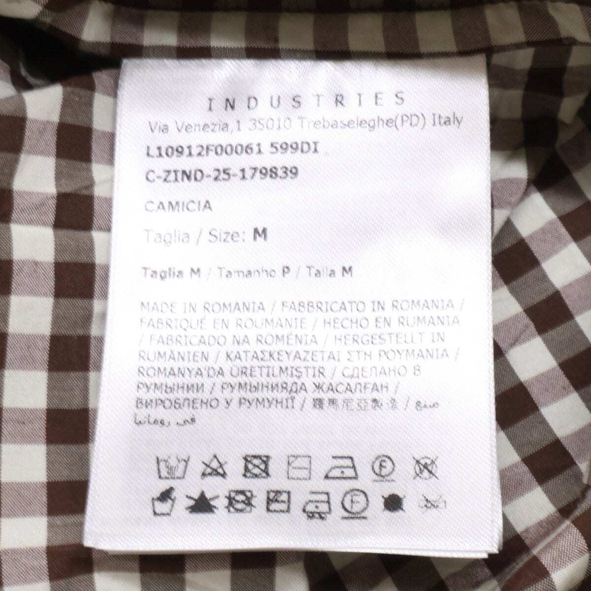 MONCLER Gingham Check Zip Shirt Jacket Brown Size M