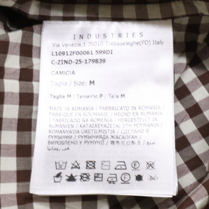 MONCLER Gingham Check Zip Shirt Jacket Brown Size M