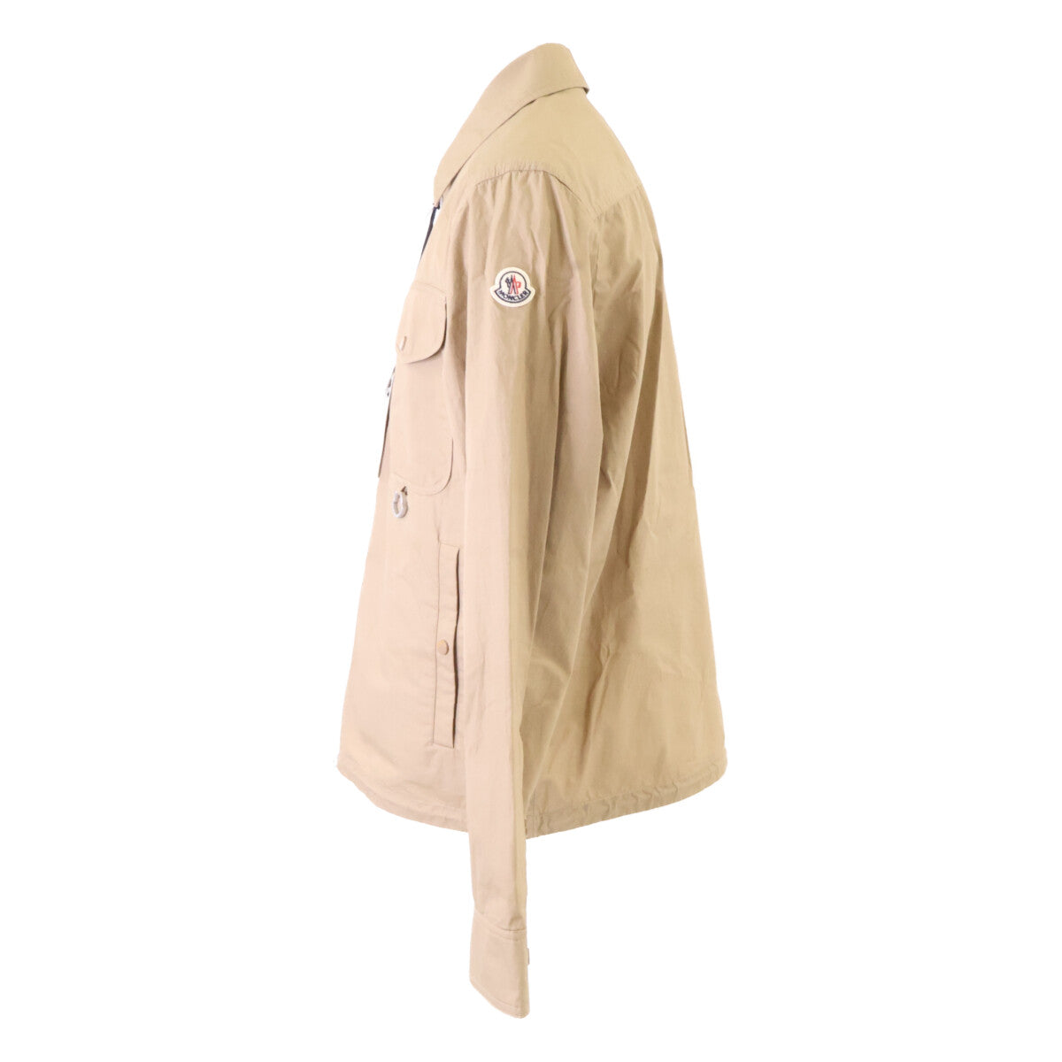 MONCLER 25 CAMICIA Cotton Zip-Up Shirt Jacket Beige Size M