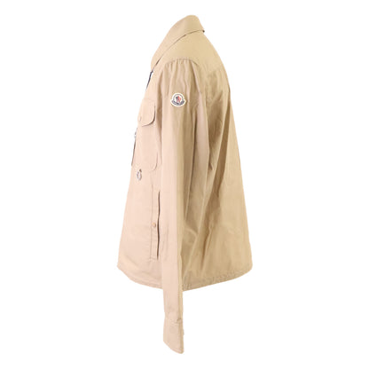 MONCLER 25 CAMICIA Cotton Zip-Up Shirt Jacket Beige Size M