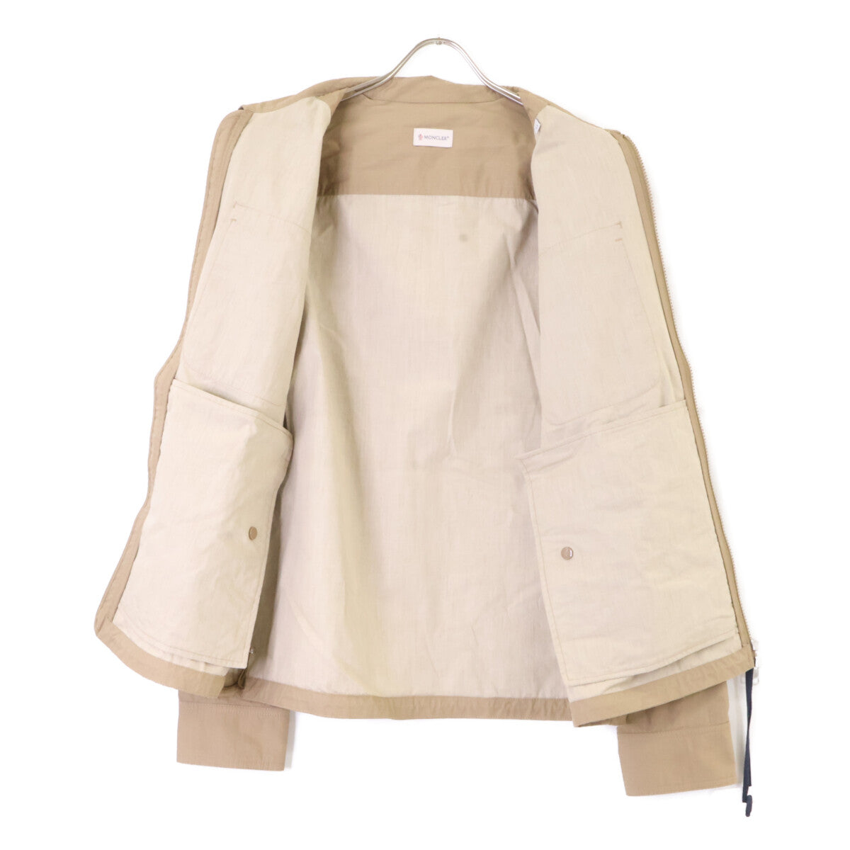 MONCLER 25 CAMICIA Cotton Zip-Up Shirt Jacket Beige Size M