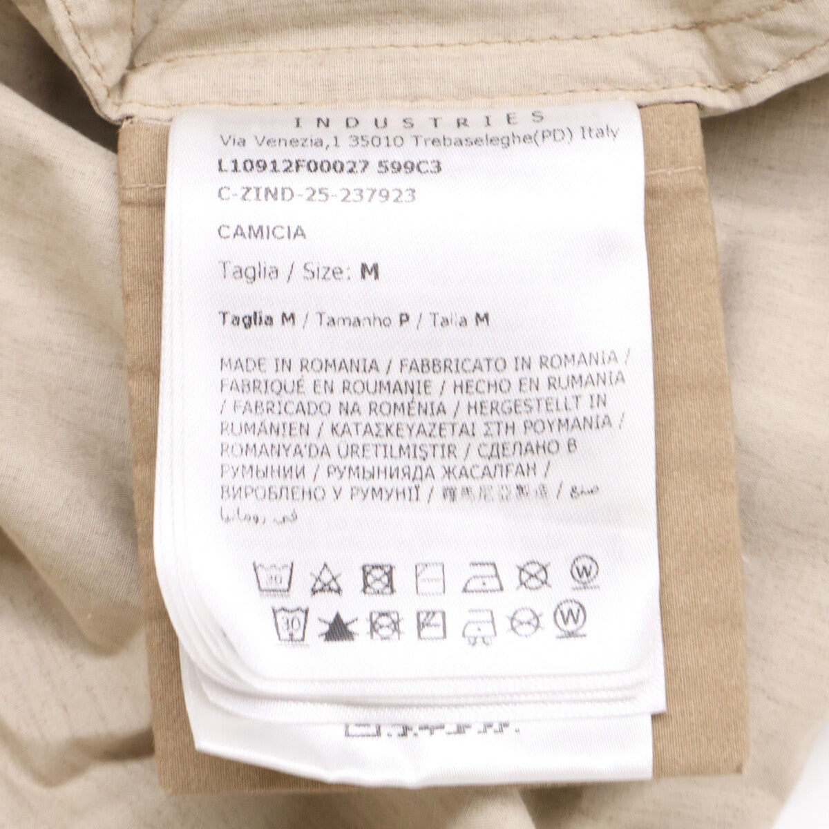 MONCLER 25 CAMICIA Cotton Zip-Up Shirt Jacket Beige Size M