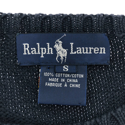 RALPHLAUREN 90s Golf Pattern Navy Cotton Knit Sweater Size S